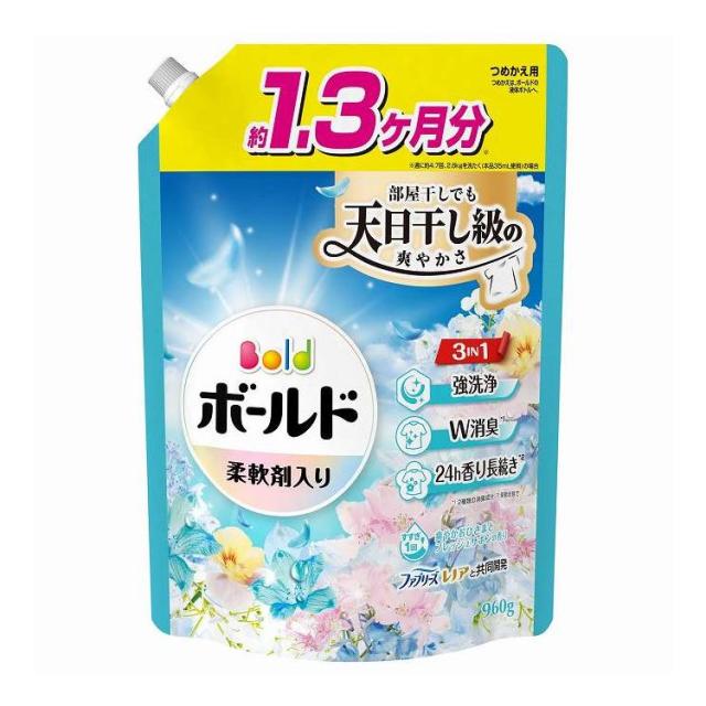 【単品14個セット】 ボールドジェル爽やかフレッシュフラワーサボンの香りつめかえ用超ジャンボサイズ P&Gジャパン(代引不可)【送料無料】