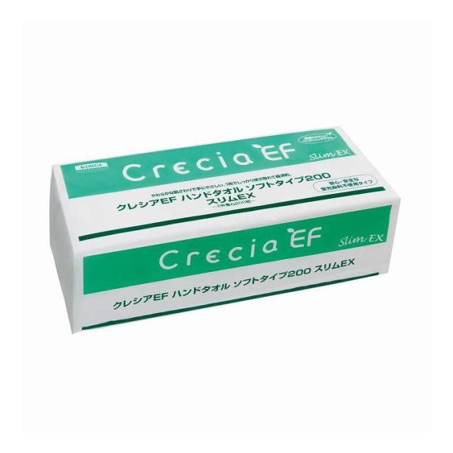 【単品12個セット】 クレシアEFハンドタオルソフト200スリムEX(代引不可)【送料無料】 その他ティッシュ
