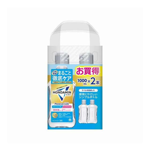 【単品4個仕かける】 アース製薬 モンダミン 割り増し金世話をする 白いことペパーミント 1000ml 2P(代引不可)【貨物輸送無料】