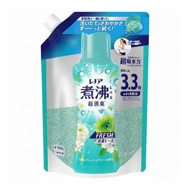 【単品6個セット】 P&Gジャパン レノア煮沸レベル消臭 ビーズみずみずしく香るフレッシュグリーンの香りつめかえ用超特大 1410mL(代引不可)【送料無料】