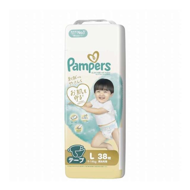 【単品6個セット】 P&Gジャパン パンパースはじめての肌へのいちばん/スーパージャンボ L 38枚(代引不可)【送料無料】