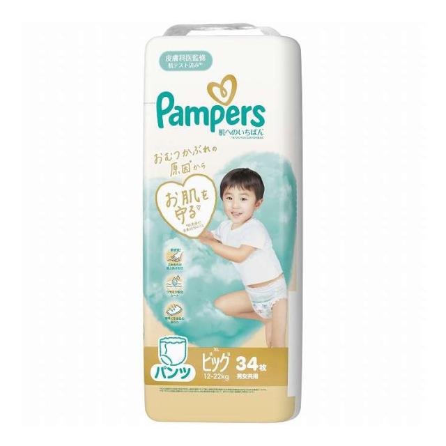 【単品6個セット】 P&amp;Gジャパン パンパース肌へのいちばんパンツ/スーパージャンボ ビッグ 34枚(代引不可)【送料無料】