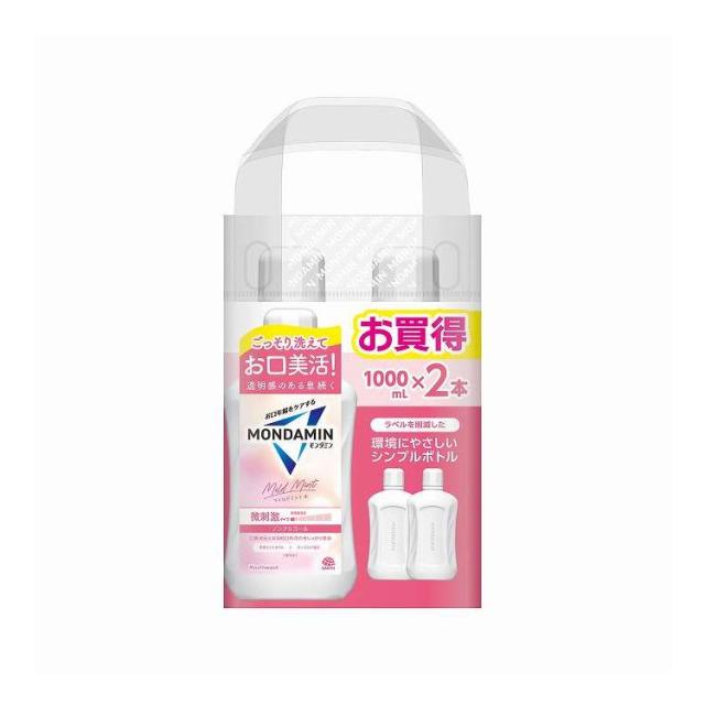 【単品6個セット】 アース製薬 モンダミン マイルドミント 1000ml 2P(代引不可)【送料無料】