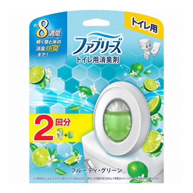 【単品8個セット】 P&Gジャパン ファブリーズトイレ用消臭剤フルーティグリーン本体+つめかえ1個パック(代引不可)【送料無料】