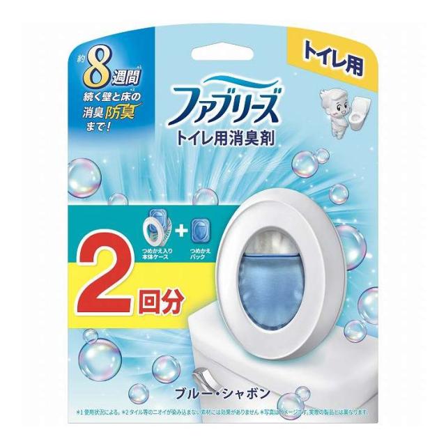 【単品8個セット】 P&Gジャパン ファブリーズトイレ用消臭剤ブルーシャボン本体+つめかえ1個パック(代引不可)【送料無料】
