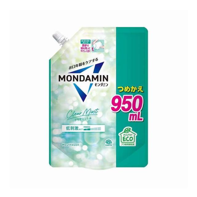 【単品7個セット】 アース製薬 モンダミン クリアミント つめかえ 950ml(代引不可)【送料無料】