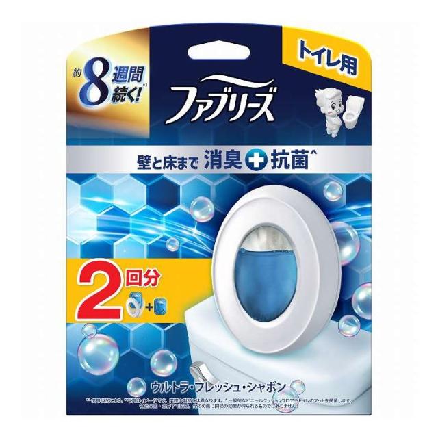 【単品9個セット】 P&Gジャパン ファブリーズトイレ用消臭剤プレミアムシリーズ+ ウルトラフレッシュシャボン本体+つめかえ1個パック(代引不可)【送料無料】