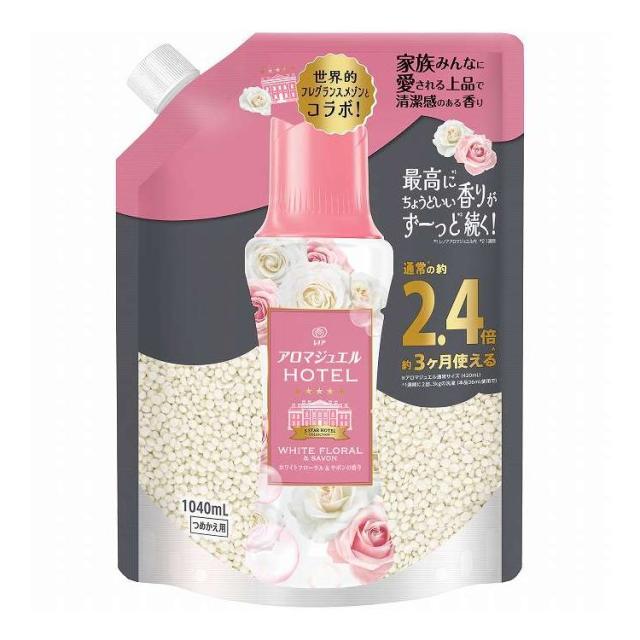 【単品9個仕かける】 P&Gジャパン レノアアロマジュエルホワイトフローラル&サボンの芳ばしさつめかえ用特大大きさ 1040mL(代引不可)【貨物輸送無料】