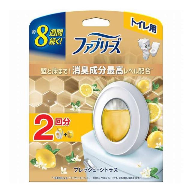 【単品11個セット】 P&amp;Gジャパン ファブリーズトイレ用消臭剤プレミアムシリーズ消臭成分最高レベルフレッシュシトラス本体+かえ1個パック(代引不可)【送料無料】