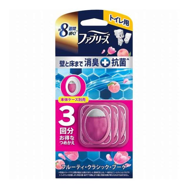 【単品10個セット】 P&amp;Gジャパン ファブリーズトイレ用消臭剤プレミアムシリーズ+ フルーティークラシックブーケつめかえ3個パック(代引不可)【送料無料】