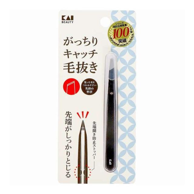 【単品10個セット】 貝印 がっちりキャッチ毛抜き(ブラック)(代引不可)【送料無料】 6,998円