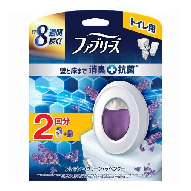 【単品12個セット】 P&amp;Gジャパン ファブリーズトイレ用消臭剤プレミアムシリーズ+ フレッシュクリーンラベンダー本体+かえ1個パック(代引不可)【送料無料】