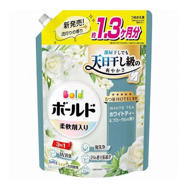 【単品14個セット】 P&amp;Gジャパン ボールドジェルホワイトティー&amp;フローラルの香りつめかえ用超ジャンボサイズ 960G(代引不可)【送料無料】