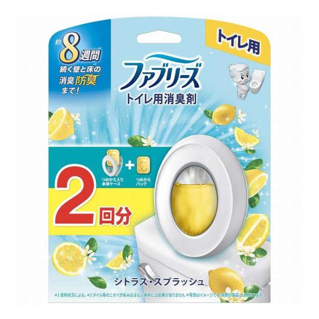 【単品15個セット】 P&amp;Gジャパン ファブリーズトイレ用消臭剤シトラススプラッシュ本体+つめかえ1個パック(代引不可)【送料無料】