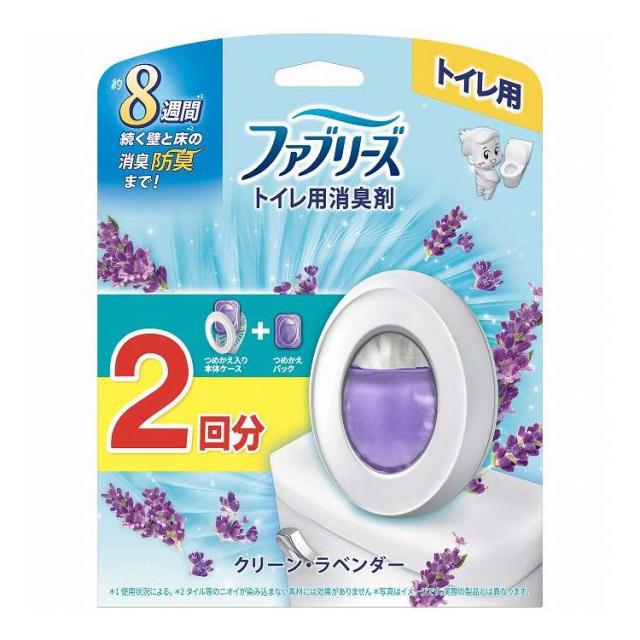 【単品15個セット】 P&amp;Gジャパン ファブリーズトイレ用消臭剤クリーンラベンダー本体+つめかえ1個パック(代引不可)【送料無料】