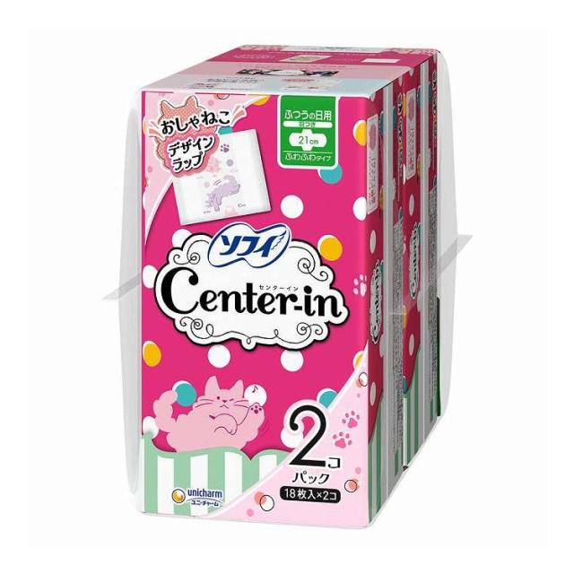 【単品15個セット】 ユニ・チャーム CI(センターイン) ふわタイプふつうの日羽つき18枚×2(代引不可)【送料無料】