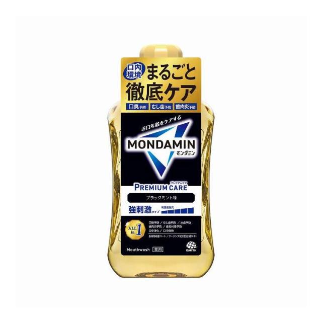 【単品15個セット】 アース製薬 モンダミン プレミアムケア ブラックミント 1000ml(代引不可)【送料無料】
