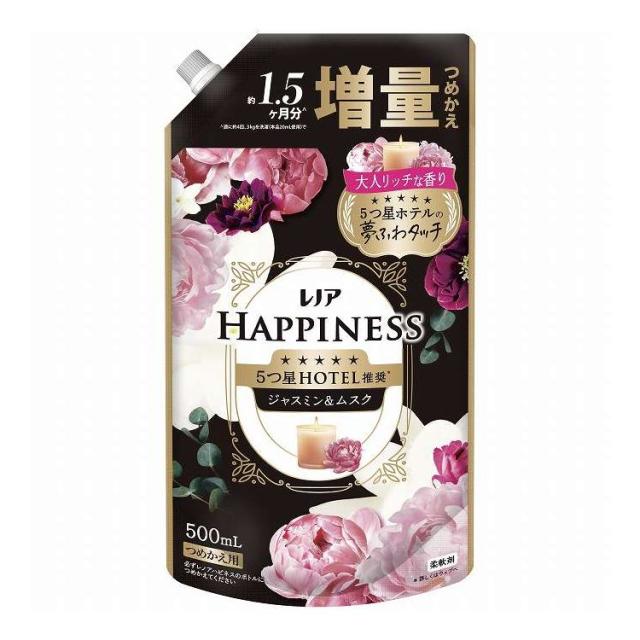 【単品18個セット】 P&amp;Gジャパン レノアハピネス夢ふわタッチジャスミン&amp;ムスクの香り詰替増量サイズ 500mL(代引不可)【送料無料】
