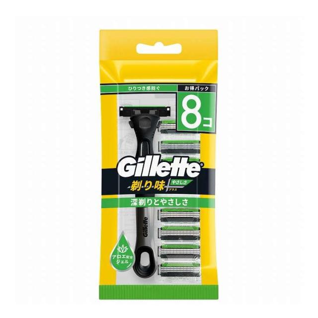 【単品18個セット】 P&amp;Gジャパン ジレット剃り味+プラスやさしさ7Bホルダー付(代引不可)【送料無料】