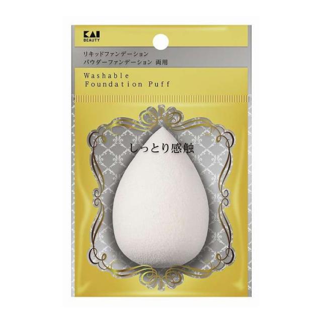 【単品17個セット】 貝印 汚れが落ちやすいパフ3Dしずく型1P(代引不可)【送料無料】