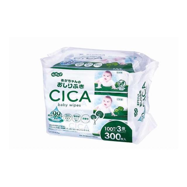 【単品18個セット】 ライフ堂 赤ちゃんのおしりふきCICA100枚3P(代引不可)【送料無料】