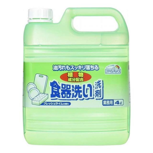 【単品12個セット】 スマイルチョイス食器洗い洗剤大容量4L ミツエイ(代引不可)【送料無料】