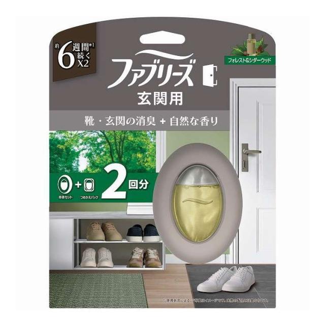 【単品16個セット】 ファブリーズ 玄関用消臭剤プレミアムシリーズ消臭+自然な香りフォレスト&シダーウッド本体+替1個パック P&G 1個(代引不可)【送料無料】