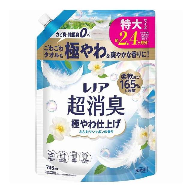 【単品16個セット】 レノア 超消臭極やわ仕上げふんわりシャボンの香り つめかえ 用特大サイズ P&amp;G 745ml(代引不可)【送料無料】