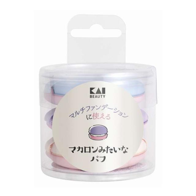 【単品12個セット】 KQ3353 マカロンみたいなパフ 貝印 3個(代引不可)【送料無料】 6,039円