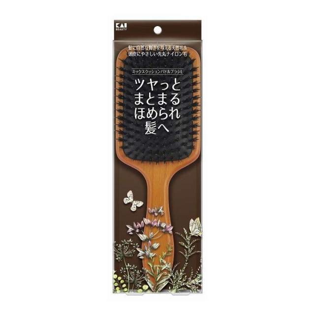 【単品12個セット】 KQ3194 ミックスクッションパドルブラシL 貝印 1個(代引不可)【送料無料】