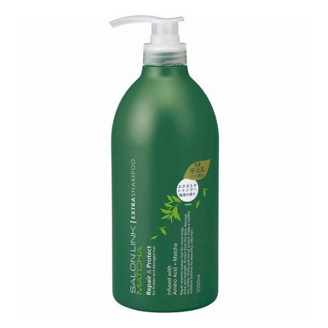 【単品17個セット】 サロンリンク エクストラ シャンプー 抹茶の香り 熊野油脂 1000mL(代引不可)【送料無料】
