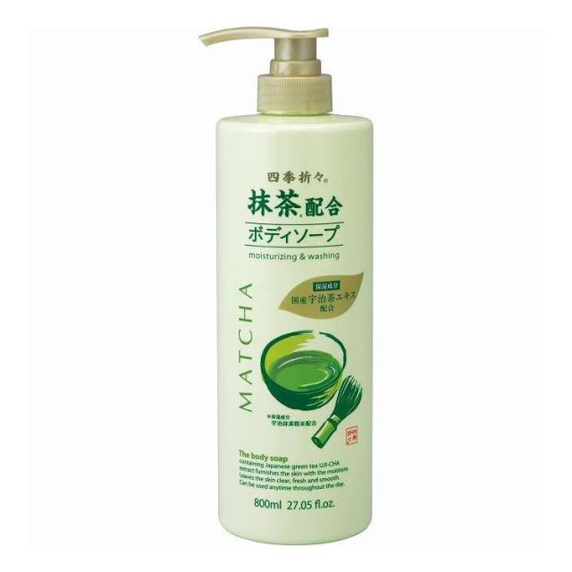【単品16個セット】 四季折々 抹茶配合 ボディソープ 熊野油脂 800mL(代引不可)【送料無料】
