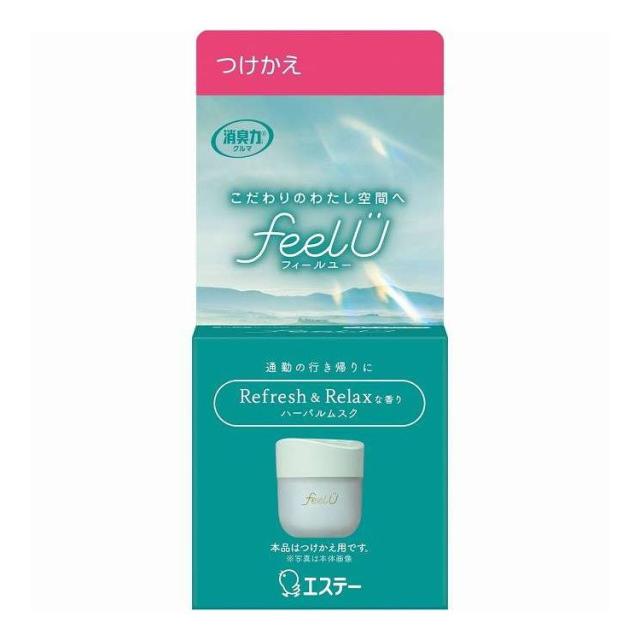 【単品18個セット】 消臭力 クルマ用 FEELU ゲルタイプ つけかえ ハーバルムスク エステー 90G(代引不可)【送料無料】