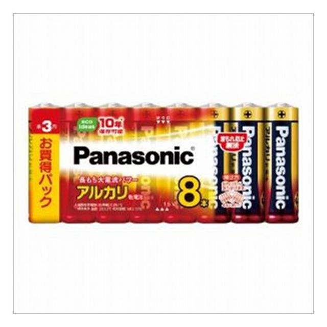 【単品5個セット】パナソニック LR6XJ/8SW アルカリ単3*8P(代引不可)【メール便(ゆうパケット)】【送料無料】 乾電池
