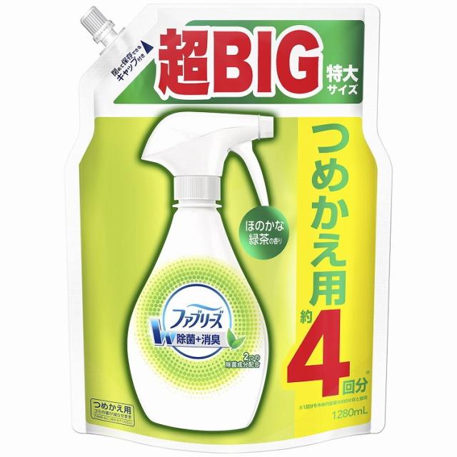 【単品10個セット】 ファブリーズ スプレーW除菌 ほのかな緑茶の香りつめかえ用4回分 P&Gジャパン合同会社(代引不可)【送料無料】の通販は