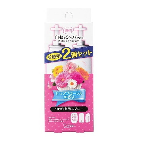 【単品14個セット】消臭力自動でシュパッとかえ2Pピュアフローラル エステー(代引不可)【送料無料】