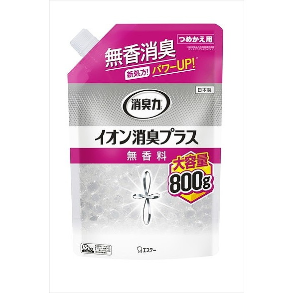 【単品15個セット】消臭力クリアビーズイオン消臭P大容量かえ 800G エステー(代引不可)【送料無料】