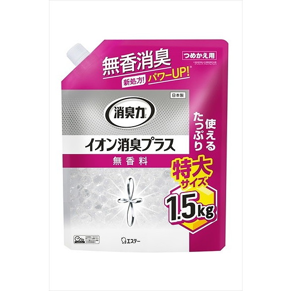 【単品8個セット】消臭力クリアビーズイオン消臭P特大かえ 1.5KG エステー(代引不可)【送料無料】