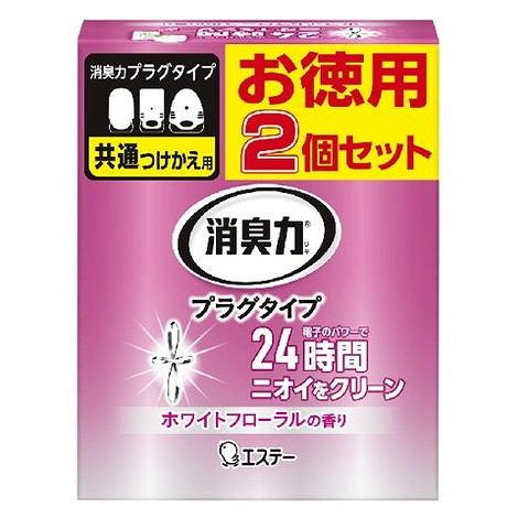 【単品8個セット】消臭力プラグタイプつけかえ2個Wローラル 40ML エステー(代引不可)【送料無料】の通販は