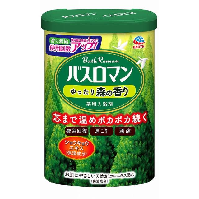 【単品7個セット】バスロマン ゆったり森の香り 600G アース製薬(代引不可)【送料無料】の通販は 4,783円