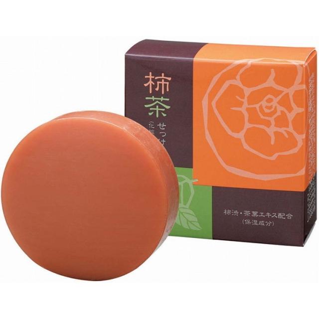 【単品20個セット】柿茶石けん 80g (株)地の塩社(代引不可)【送料無料】