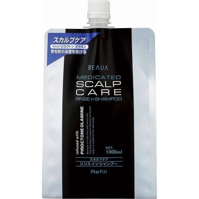 【単品15個セット】薬用スカルプケアリンスインシャンプー詰替用 1000ml 熊野油脂(代引不可)【送料無料】の通販は
