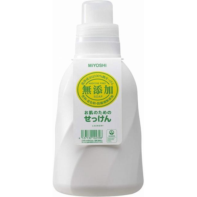 【単品18個セット】無添加お肌のための洗濯用液体せっけん 1,100ml ミヨシ石鹸(代引不可)【送料無料】