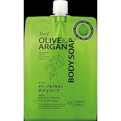 【単品20個セット】ディブ オリーブ&amp;アルガン ボディソープ 詰替 1000ml 熊野油脂(代引不可)【送料無料】
