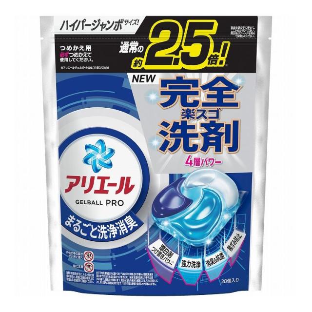 【単品5個セット】アリエールジェルボールプロつめかえハイパージャンボサイズ P&Gジャパン 28個(代引不可)【送料無料】