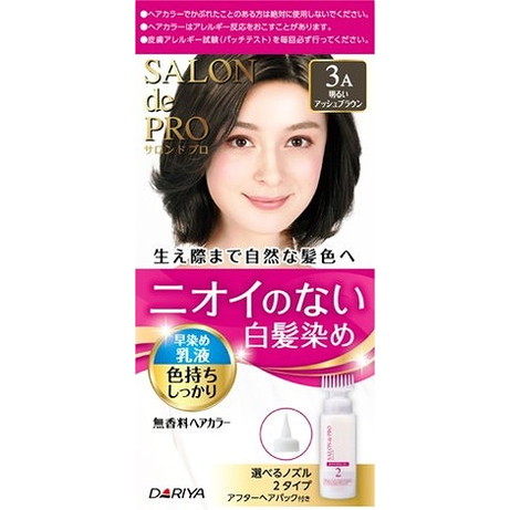 【単品18個セット】サロンドプロ 無香料ヘアカラー 早染め乳液(白髪用) 3A(明るいアッシュブラウン) ダリヤ(代引不可)【送料無料】