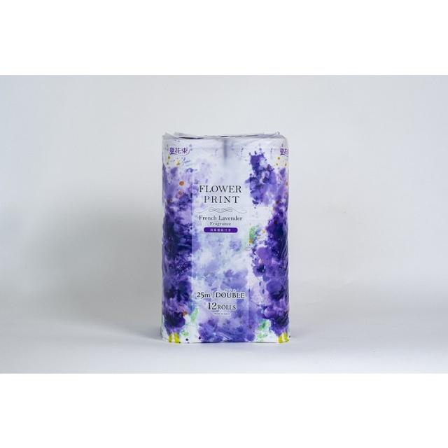 【単品15個セット】花束フラワープリントラベンダー12RW 丸富製紙(代引不可)【送料無料】