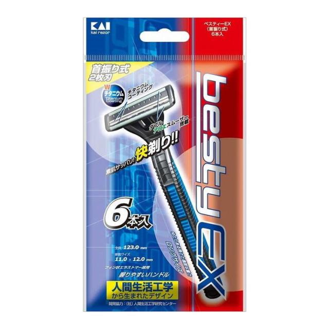 【単品11個セット】 ベスティEX 首振り 6P 貝印株式会社(代引不可)【送料無料】の通販は 5,355円