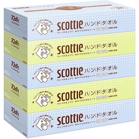 【単品16個セット】スコッティ ハンドタオル 100 スマートタイプ 5箱パック 日本製紙クレシア(代引不可)【送料無料】 10,610円