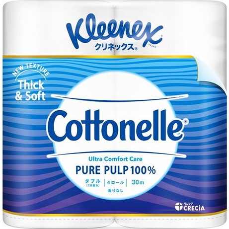 【単品15個セット】クリネックス コトネル 4ロール(ダブル) 日本製紙クレシア(代引不可)【送料無料】